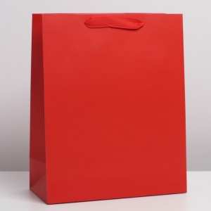 Пакет ламинированный «Красный», M 26 × 32 × 12 см